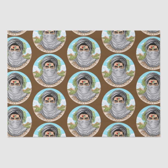 Palästina Freedom Fighter Portrait Seidenpapier (Vorderseite)