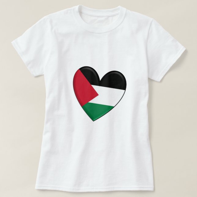 Palästina-Herz-Flagge T-Shirt (Design vorne)