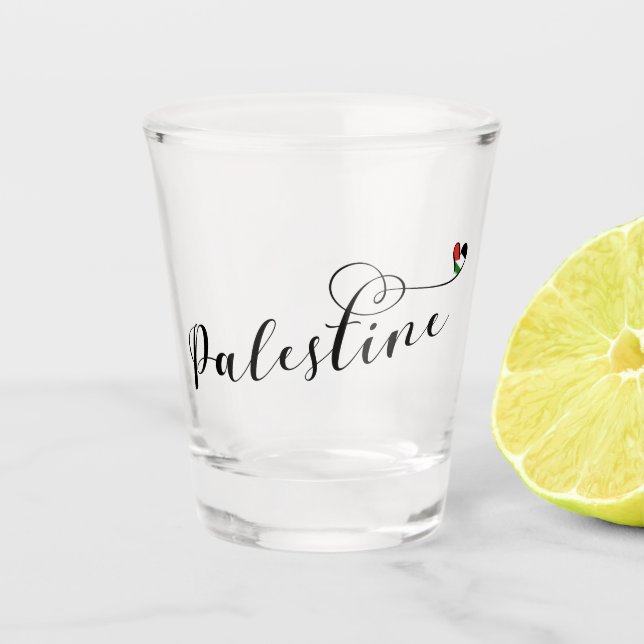 Palästina-Herzenflagge, Palästina Schnapsglas (Vorderseite)