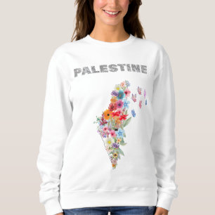 Palästina-Hoodie für Frauen – Blumige Palästina-Ka Sweatshirt