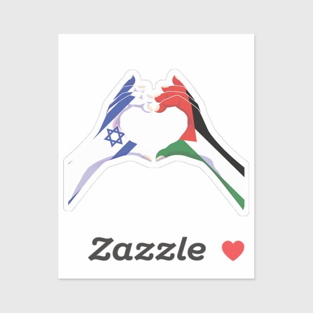 Palästina Israel Israelische Liebe Herz Pe Aufkleber (Blatt)