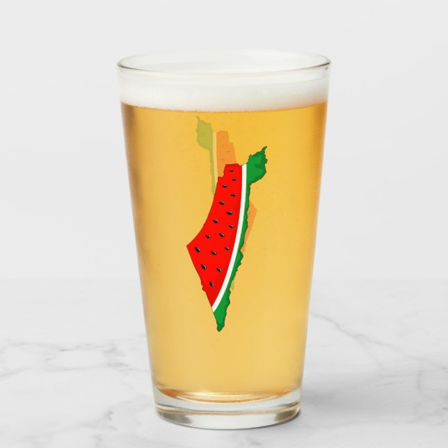 Palästina Karte Watermelon Symbol der Freiheit Glas (Vorne (Gefüllt))