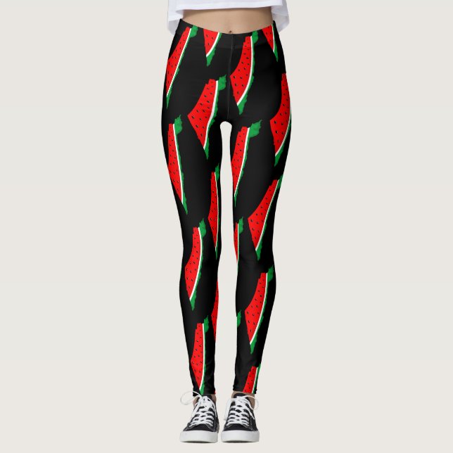 Palästina Karte Watermelon Symbol der Freiheit Leggings (Vorderseite)