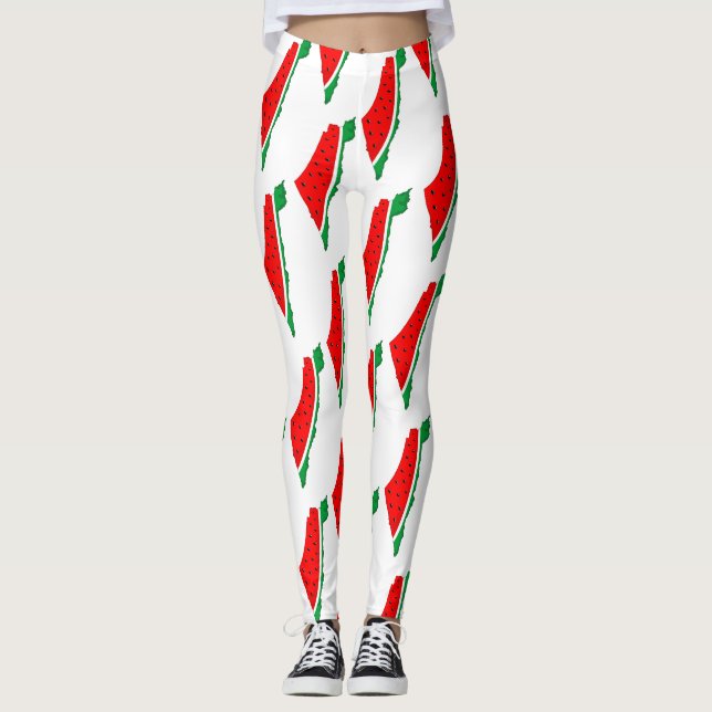 Palästina Karte Watermelon Symbol der Freiheit Leggings (Vorderseite)
