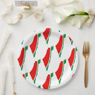 Palästina Karte Watermelon Symbol der Freiheit Pappteller