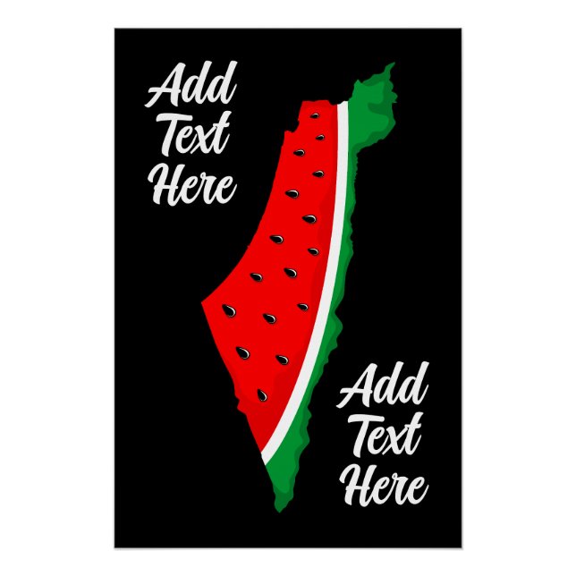 Palästina Karte Watermelon Symbol der Freiheit Poster (Vorderseite)