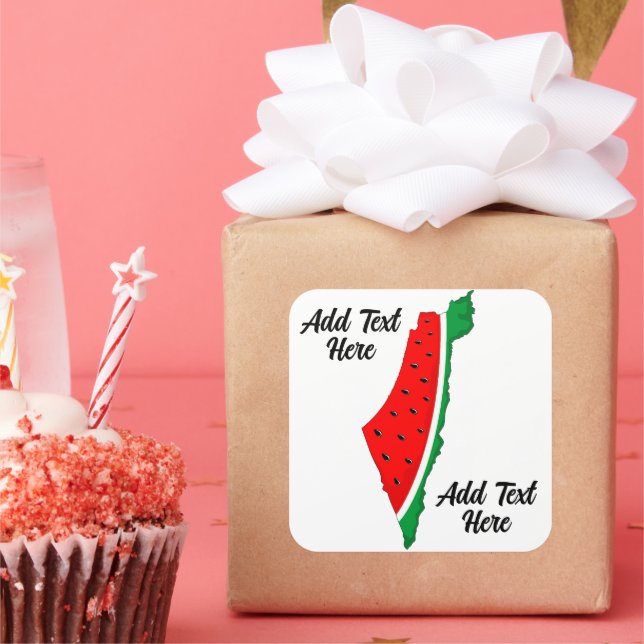 Palästina Karte Watermelon Symbol der Freiheit Quadratischer Aufkleber (Party)