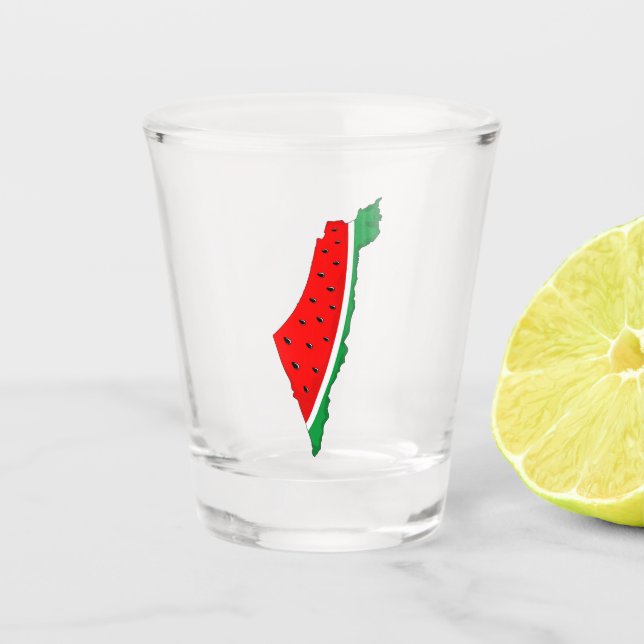 Palästina Karte Watermelon Symbol der Freiheit Schnapsglas (Vorderseite)