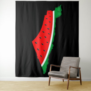 Palästina Karte Watermelon Symbol der Freiheit Wandteppich