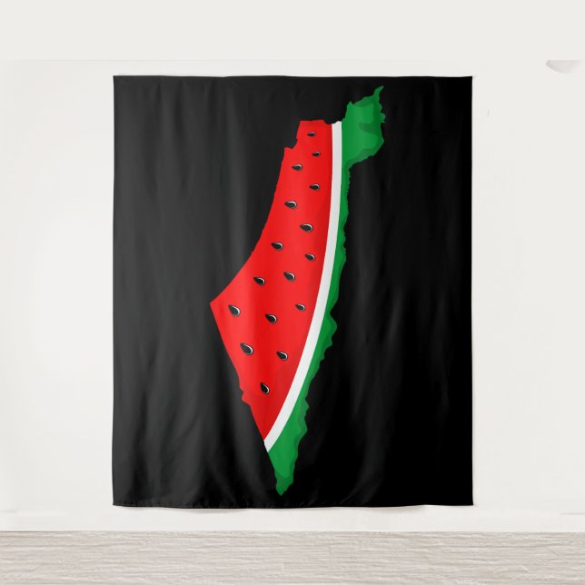 Palästina Karte Watermelon Symbol der Freiheit Wandteppich (Vorderseite)