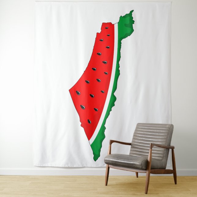 Palästina Karte Watermelon Symbol der Freiheit Wandteppich (Beispiel)