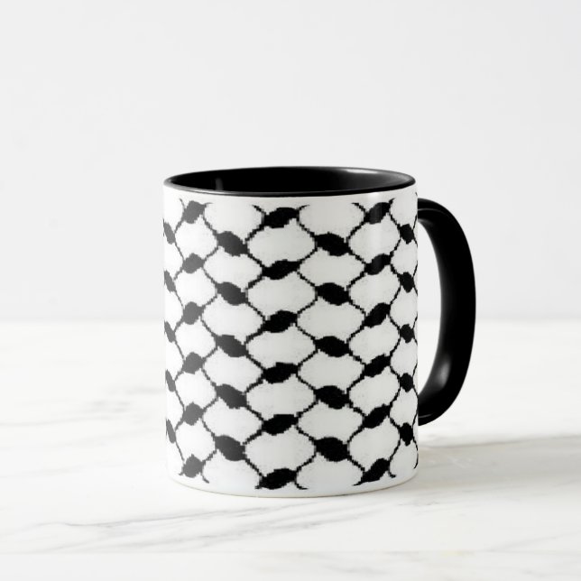 Palästina-Keffiyeh Tasse (VorderseiteRechts)