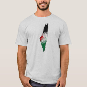 Palästina-Land-Kontur-Flaggen-T - Shirt