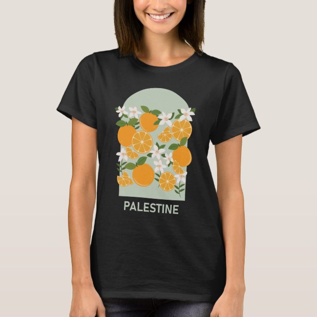 Palästina-Orangen lebhaftes, farbenfrohes Design T-Shirt (Vorderseite)