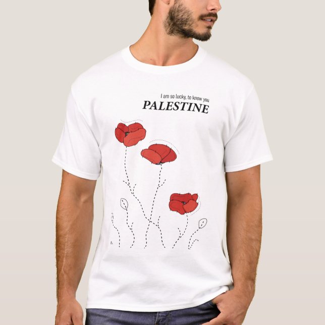 Palästina poppipies moderner minimalistischer Entw T-Shirt (Vorderseite)