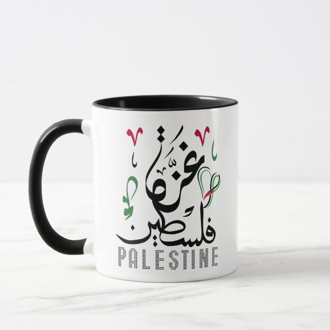 Palästina und Gaza unter palästinensischer Flagge Tasse (Links)