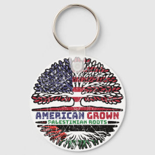 Palästina - USA - Tree Roots Flag Schlüsselanhänger