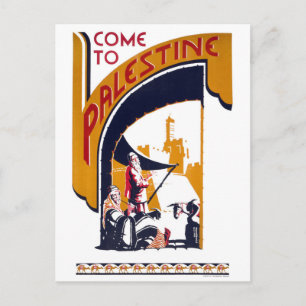 Palästina Vintage-Reiseposter restauriert Postkarte