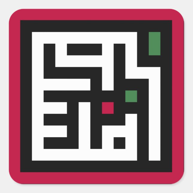 Palästinafrage in einem arabischen Wort - Quadratw Quadratischer Aufkleber (Vorderseite)