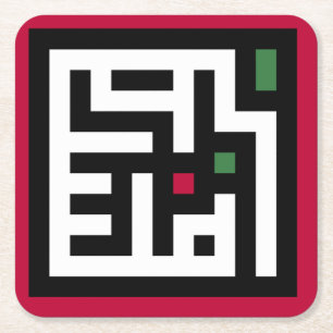 Palästinafrage in einem arabischen Wort - Quadratw Rechteckiger Pappuntersetzer