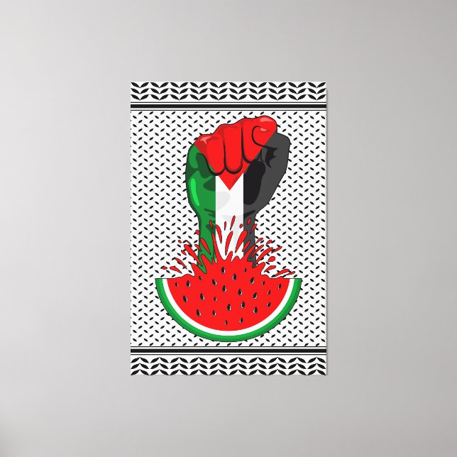 Palästinafreiheit fliegt auf Watermelon an Leinwanddruck (Vorderseite)