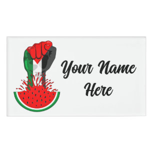 Palästinafreiheit fliegt auf Watermelon an Namenschild