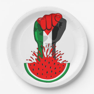 Palästinafreiheit fliegt auf Watermelon an Pappteller