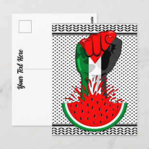 Palästinafreiheit fliegt auf Watermelon an Postkarte