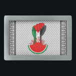 Palästinafreiheit fliegt auf Watermelon an Rechteckige Gürtelschnalle<br><div class="desc">Palästinensische Flagge auf Revolution Das erste Symbol der Freiheit, das aus einer Wassermelone hervorgeht. Im besetzten Palästina ist Wassermelone ein Symbol des Widerstands. Mit ihren Farben, die die palästinensische Fahne widerspiegeln, kann man die Früchte von den Steinmauern von Gaza bis zu den Galerien von Ramallah sehen, die auf die politische...</div>