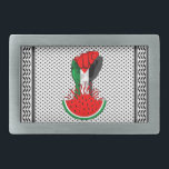 Palästinafreiheit fliegt auf Watermelon an Rechteckige Gürtelschnalle<br><div class="desc">Palästinensische Flagge auf Revolution Das erste Symbol der Freiheit, das aus einer Wassermelone hervorgeht. Im besetzten Palästina ist Wassermelone ein Symbol des Widerstands. Mit ihren Farben, die die palästinensische Fahne widerspiegeln, kann man die Früchte von den Steinmauern von Gaza bis zu den Galerien von Ramallah sehen, die auf die politische...</div>