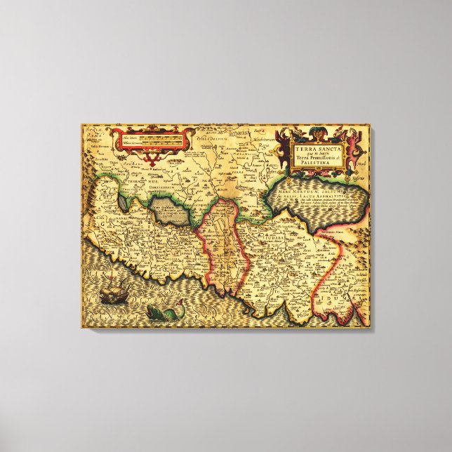 PalästinaPanoramakartePalästina 4 Leinwanddruck (Vorderseite)
