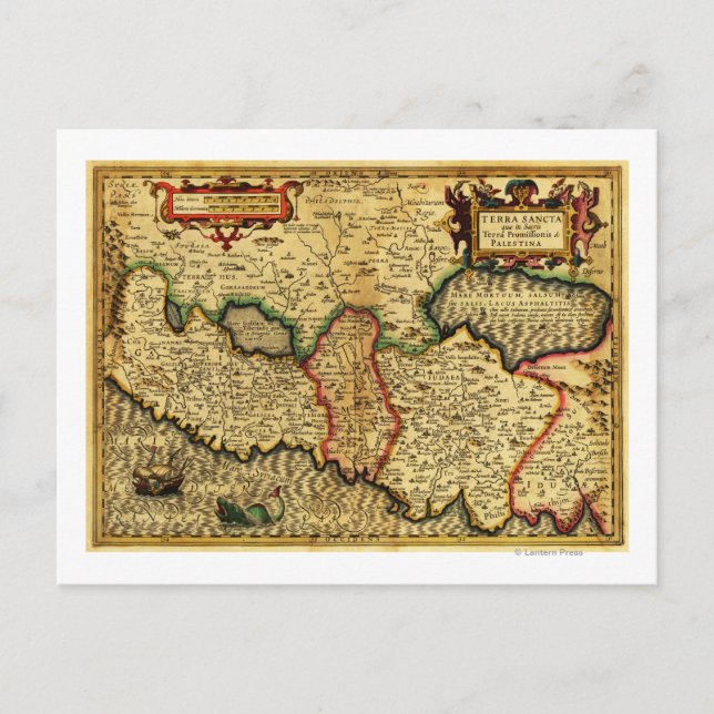 PalästinaPanoramakartePalästina 5 Postkarte (Vorderseite)