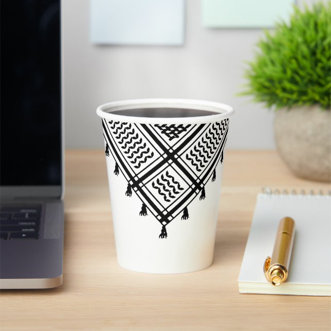 Palästinenser Kufeyyeh in Schwarz Pappbecher (InSitu)