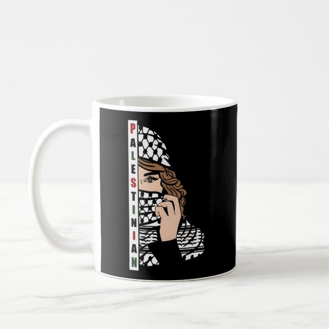 Palästinenser mit Kufeya Scarf palästinensischer M Kaffeetasse (Links)