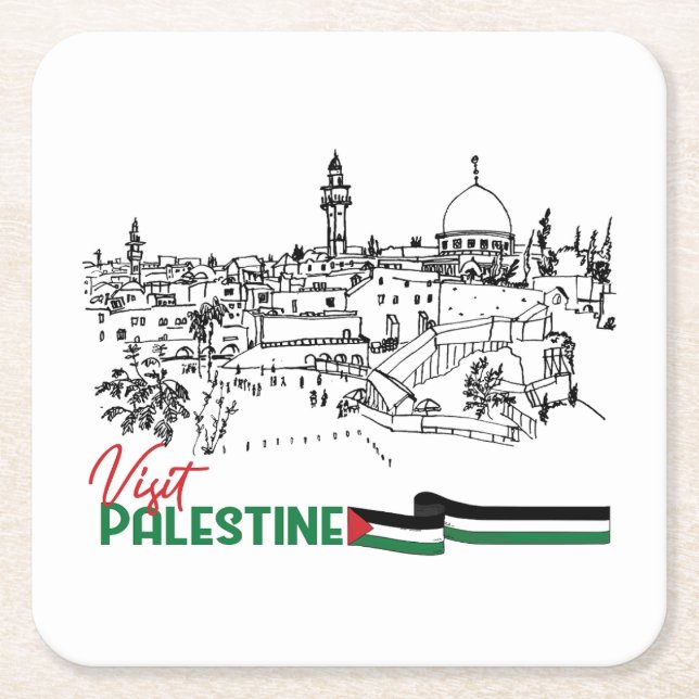 Palästinensererbe und Hoffnung Rechteckiger Pappuntersetzer (Vorderseite)