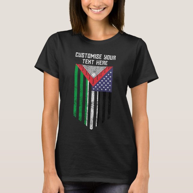 Palästinensische amerikanische Flagge - Palästina- T-Shirt (Vorderseite)
