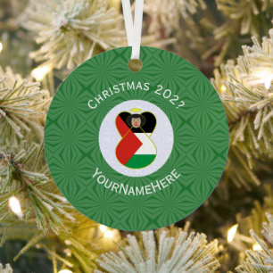 Palästinensische Angel-Weihnachtsfahne Personalisi Ornament Aus Metall