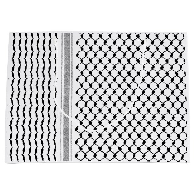 Palästinensische arabische Kufiya-Muster angepasst Große Geschenktüte (Vorderseite)