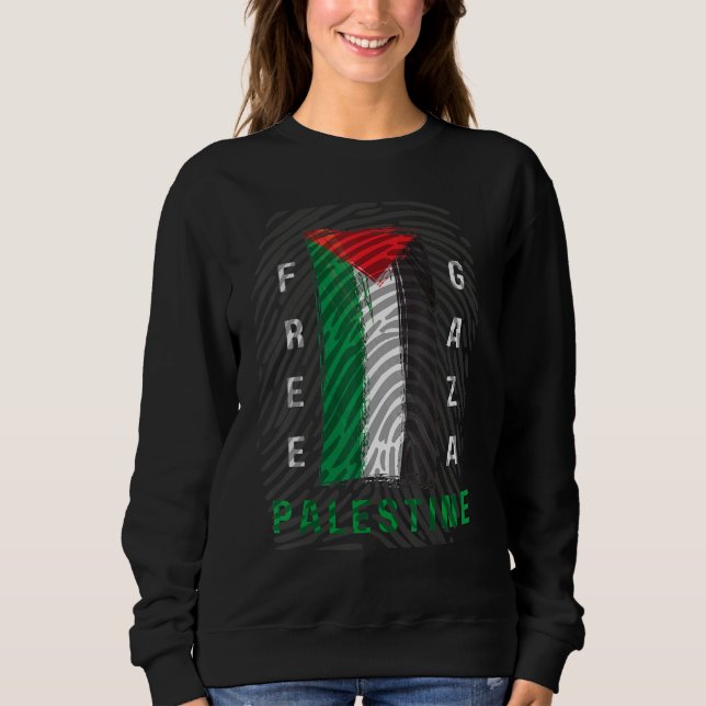 Palästinensische Autonomie Gaza Stadt grünes, weiß Sweatshirt (Vorderseite)