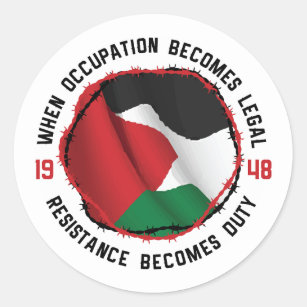 Palästinensische Beruf-Widerstandsflagge Runder Aufkleber