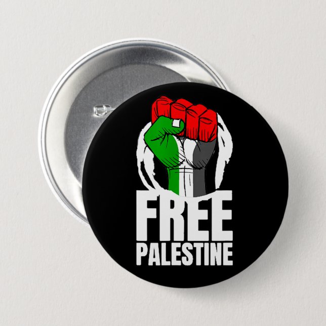 Palästinensische Fahne im palästinensischen Gaza-S Button (Vorne & Hinten)