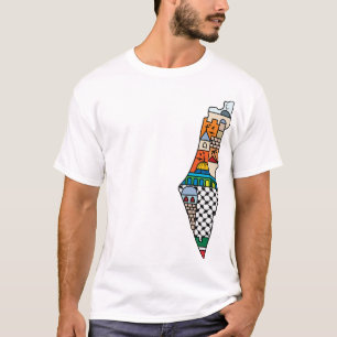 Palästinensische farbenfrohe Karte Palästina Kufiy T-Shirt