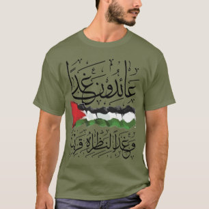 Palästinensische Flagge Arabische Kalligrafie T-Shirt