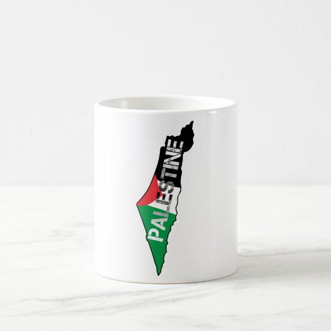 Palästinensische Flagge auf palästinensischer Land Kaffeetasse (Mittel)
