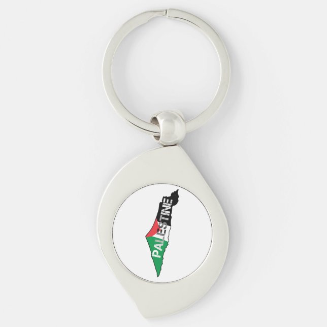 Palästinensische Flagge auf palästinensischer Land Schlüsselanhänger (Vorderseite)
