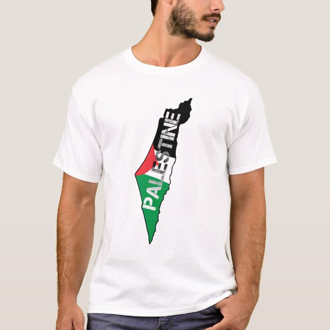 Palästinensische Flagge auf palästinensischer Land T-Shirt (Vorderseite)