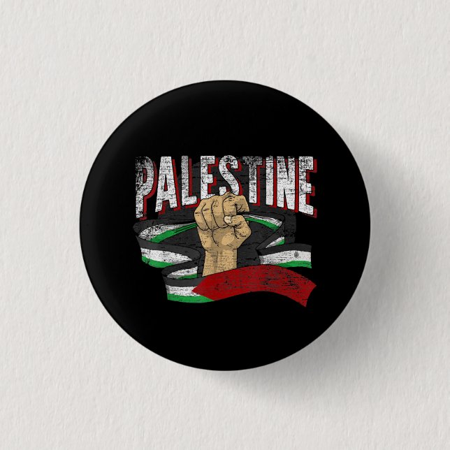 Palästinensische Flagge Fisch Gaza Button (Vorderseite)