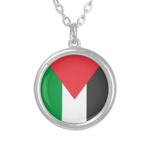 Palästinensische Flagge Freie Palästina angepasst Versilberte Kette