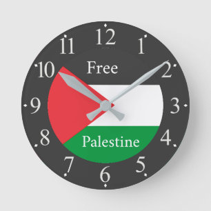 Palästinensische Flagge Freies Palästina Runde Wanduhr