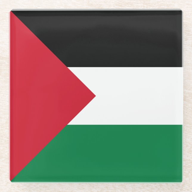 Palästinensische Flagge Glasuntersetzer (Vorderseite)